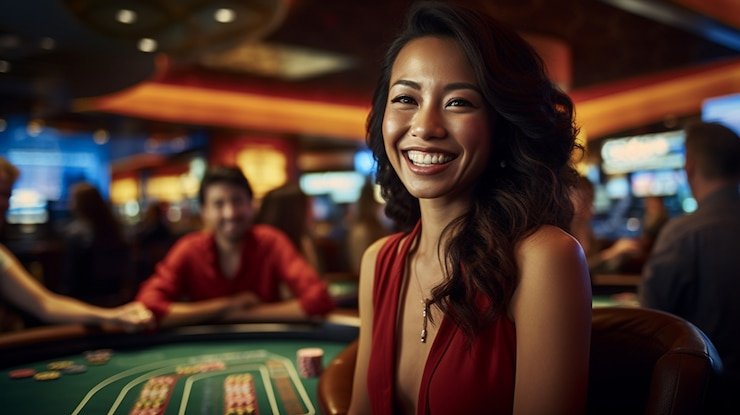 Live Game Shows dealer at table with multiple camera angles